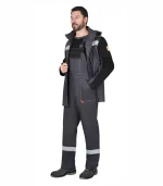 Костюм сварщика Геркулес с п/к, черный/серый, 1 класс