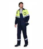 Костюм Мегеон с п/к, синий/лимонный, антистат, МВО